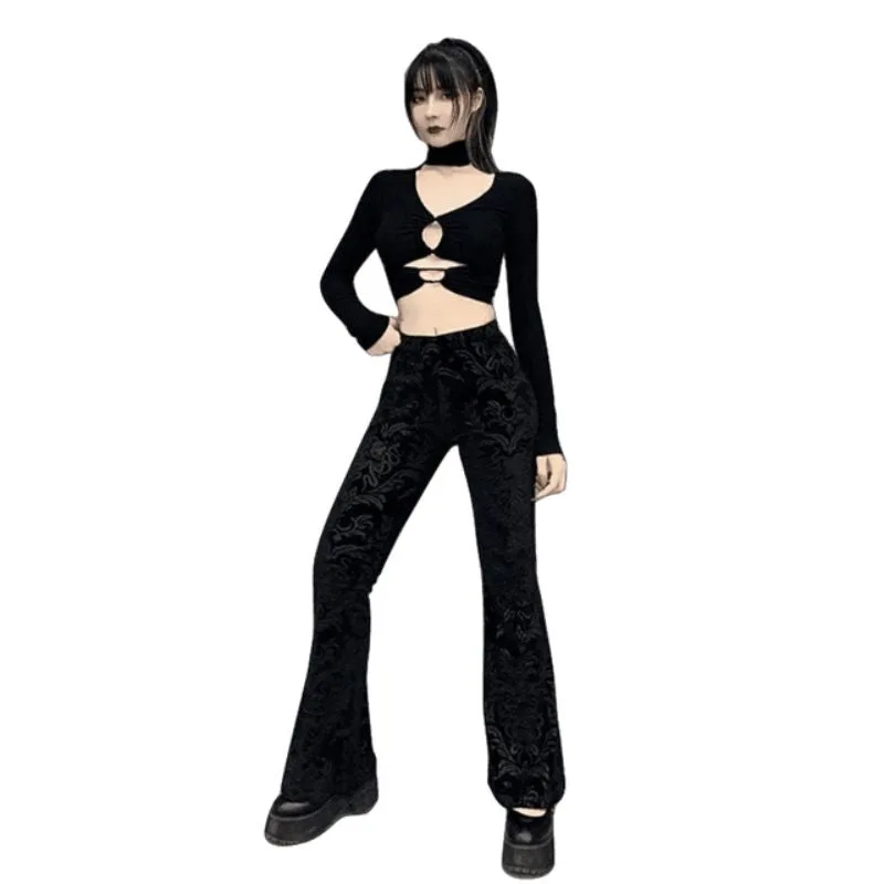 Aanzicht 4 — Broek voor dames – zwart gothic