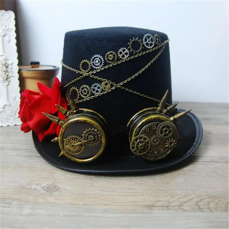 Aanzicht 5 — Steampunk hoed voor dames – hoge hoed