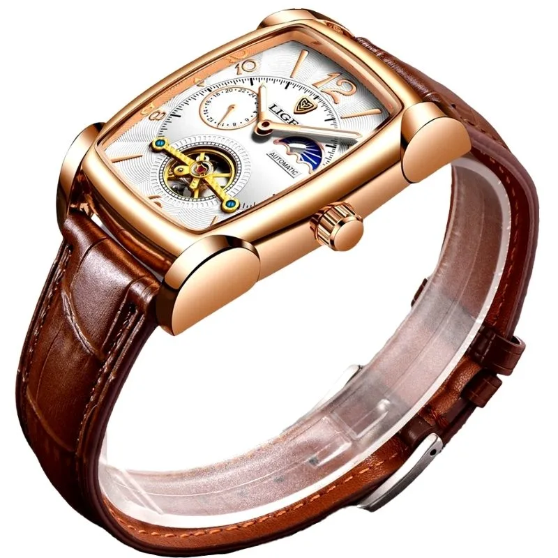 Aanzicht 12 — Horloge voor heren – rechthoekig elegante stijl