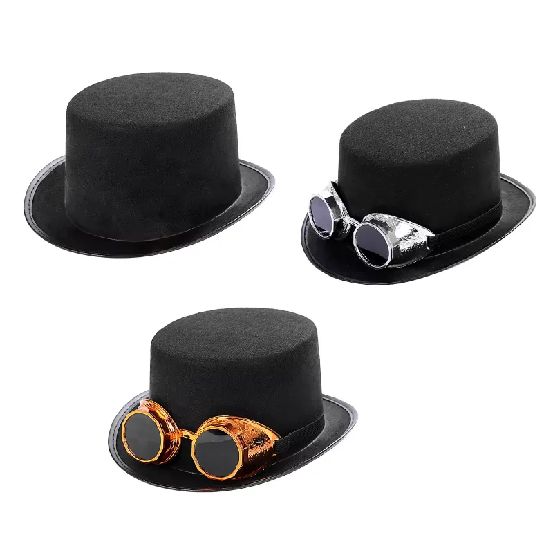 Aanzicht 6 — Steampunk hoed – met bril in lasbrilstijl