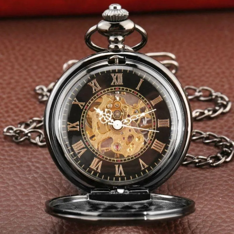 Aanzicht 3 — Steampunk zakhorloge – Romeinse cijfers