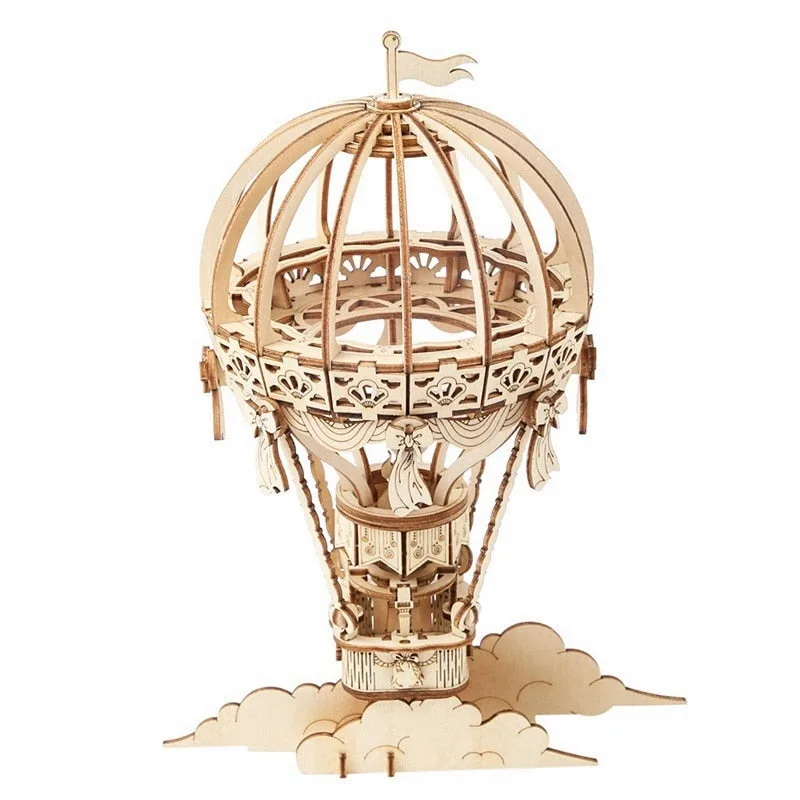 Steampunk modelbouwpakket – heteluchtballon hout