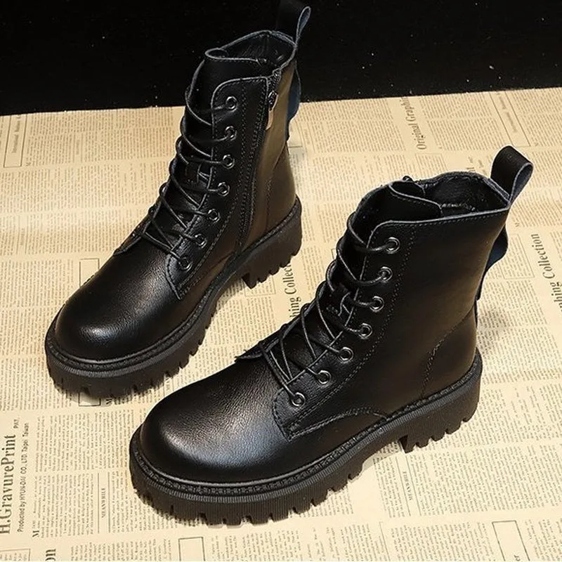 Aanzicht 6 — Enkellaarzen voor dames – militaire stijl