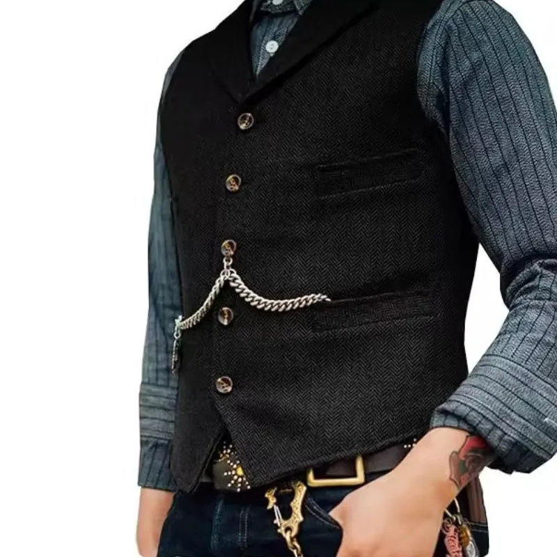 Aanzicht 8 — Steampunk gilet voor heren – mouwloos