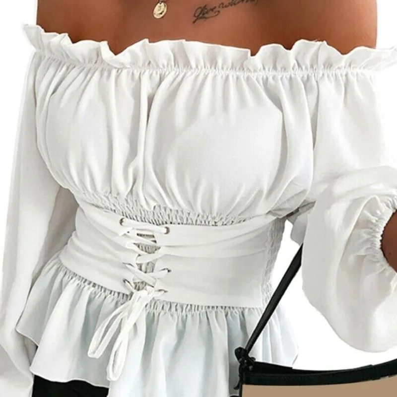 Blouse – wit en met blote schouders