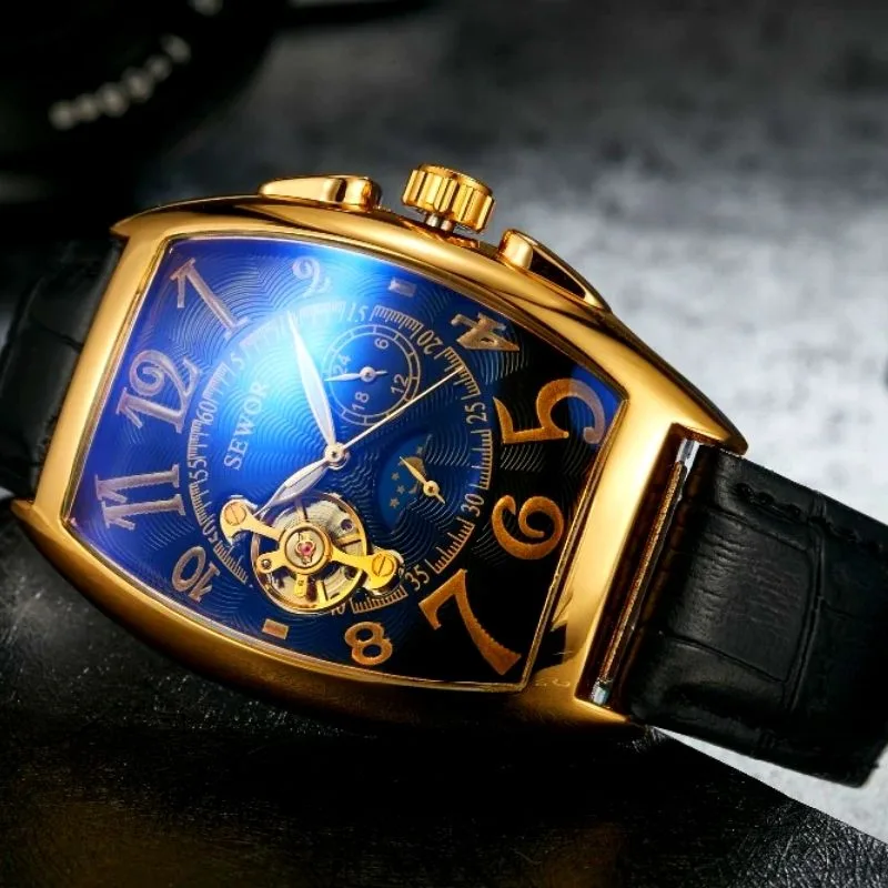 Aanzicht 10 — Horloge voor heren – rechthoekig vintage