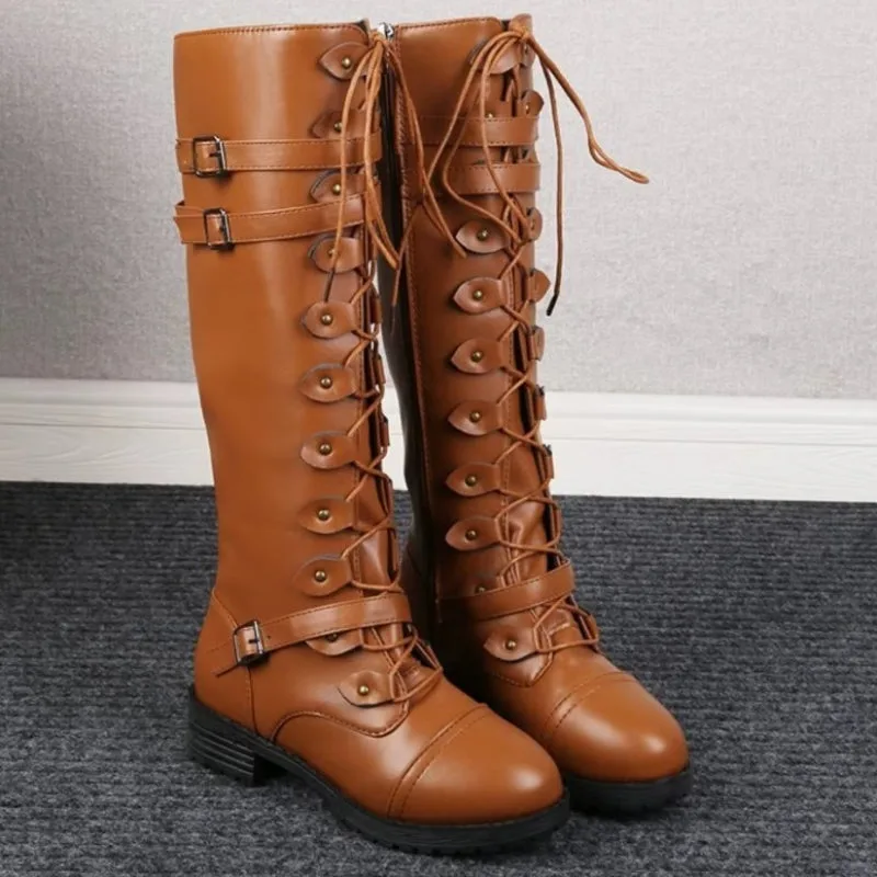 Aanzicht 8 — Steampunk laars – bruin van PU