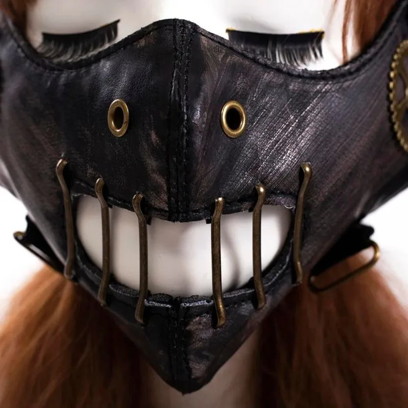 Aanzicht 6 — Steampunk masker – PU-kunstleer