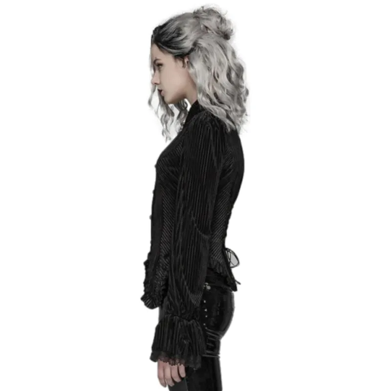 Aanzicht 4 — Steampunk blouse voor dames – gestreept
