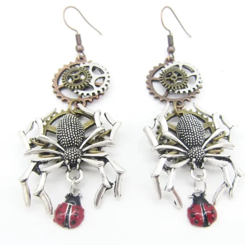 Aanzicht 3 — Steampunk oorbellen – spin