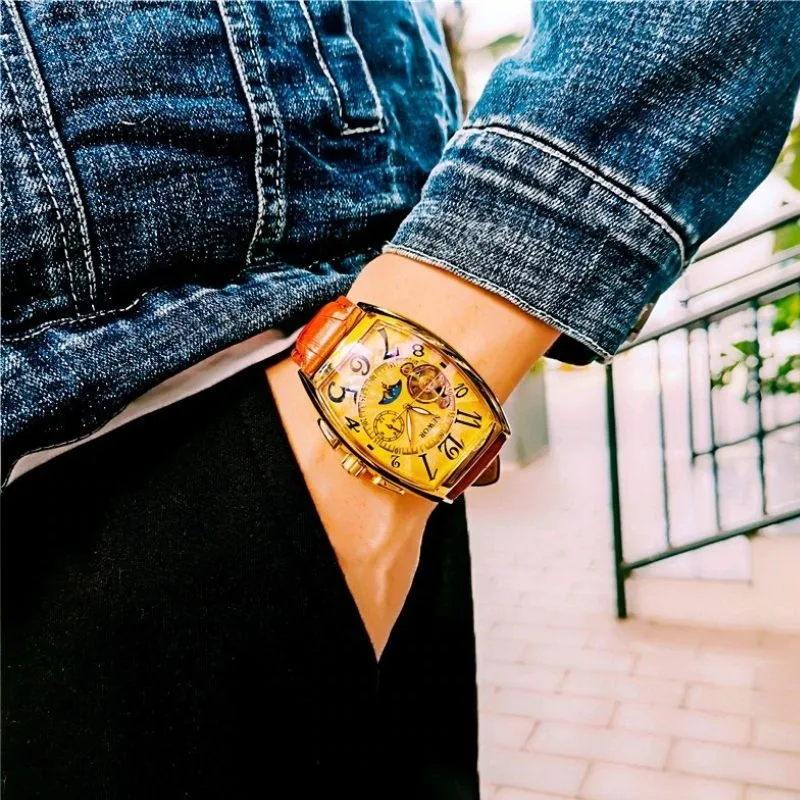 Aanzicht 7 — Horloge voor heren – rechthoekig vintage