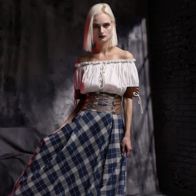Aanzicht 3 — Steampunk blouse – met blote schouders