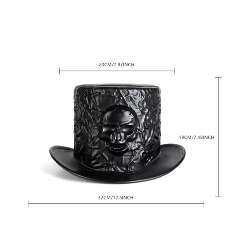 Aanzicht 3 — Steampunk hoed – schedel – model 2