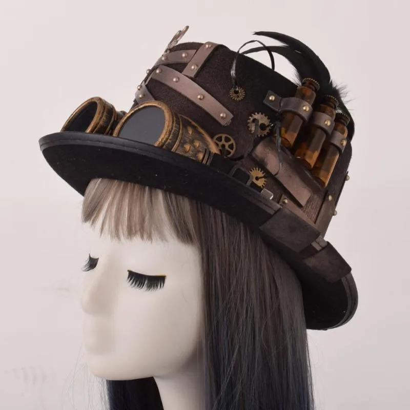 Aanzicht 5 — Steampunk hoed – geleerdenstijl