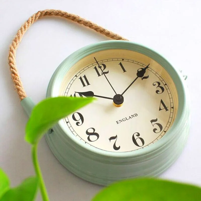 Aanzicht 4 — Wandklok – vintage groen