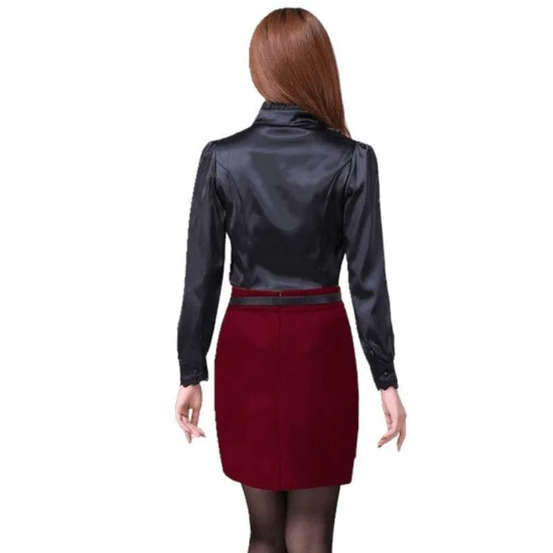 Aanzicht 3 — Steampunk blouse – zwart