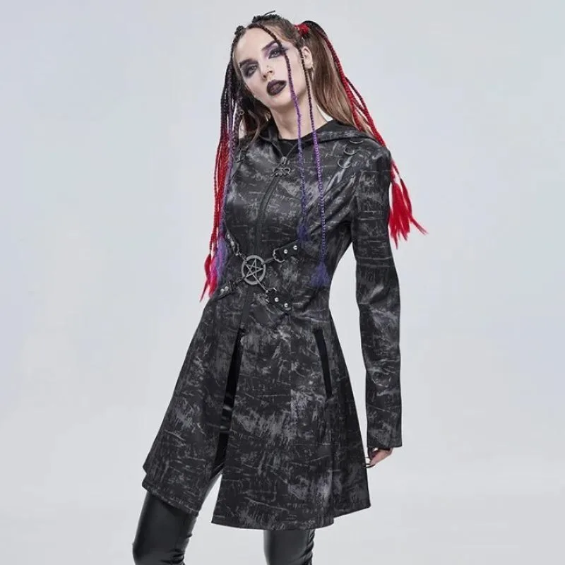 Aanzicht 2 — Mantel voor dames – metaal rok punk