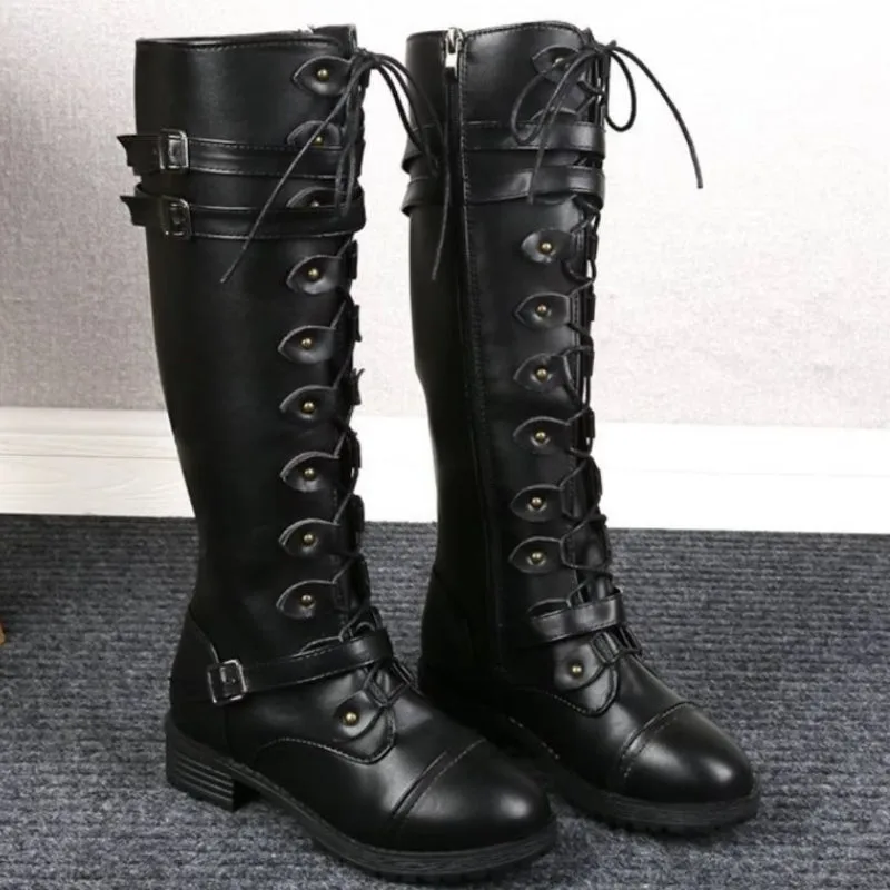 Aanzicht 5 — Steampunk laars – hoog plat