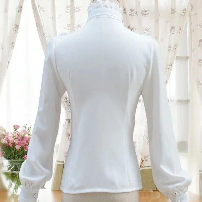 Aanzicht 3 — Steampunk blouse – Victoriaans wit