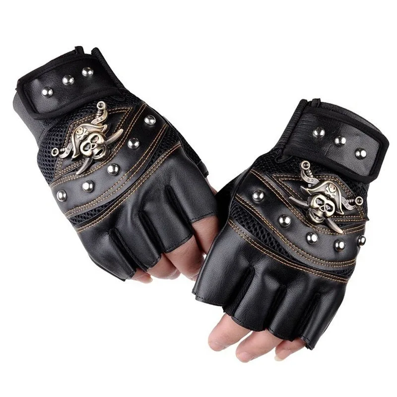 Vingerloze handschoenen – schedel