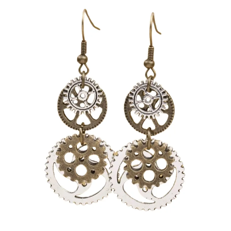 Steampunk oorbellen – tandwiel