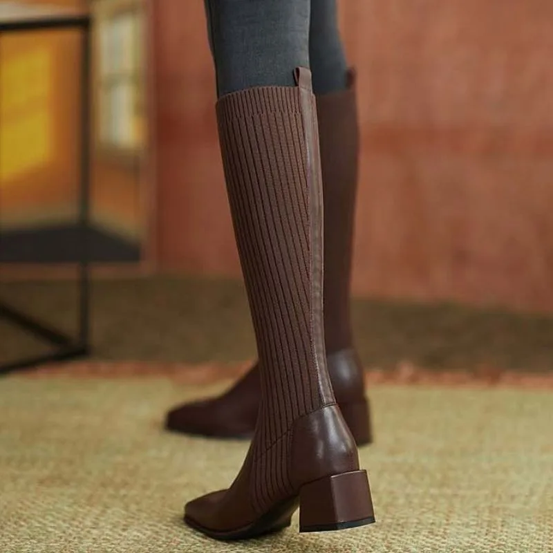 Aanzicht 6 — Sockboots voor dames – bruin