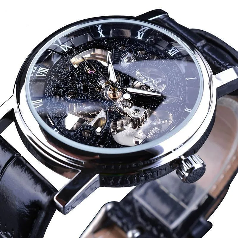 Aanzicht 4 — Skeleton horloge voor heren – armband kunstleer