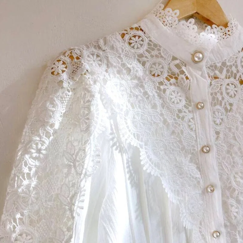 Aanzicht 4 — Blouse – kant kraag Victoriaans