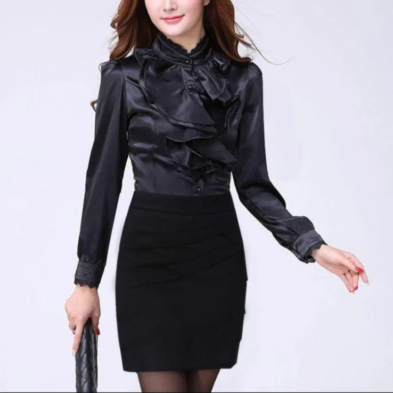 Aanzicht 2 — Steampunk blouse – zwart