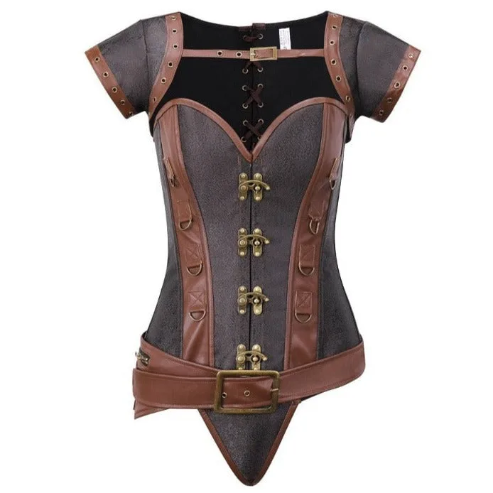 Steampunk korset – leer Steampunk korset – leer