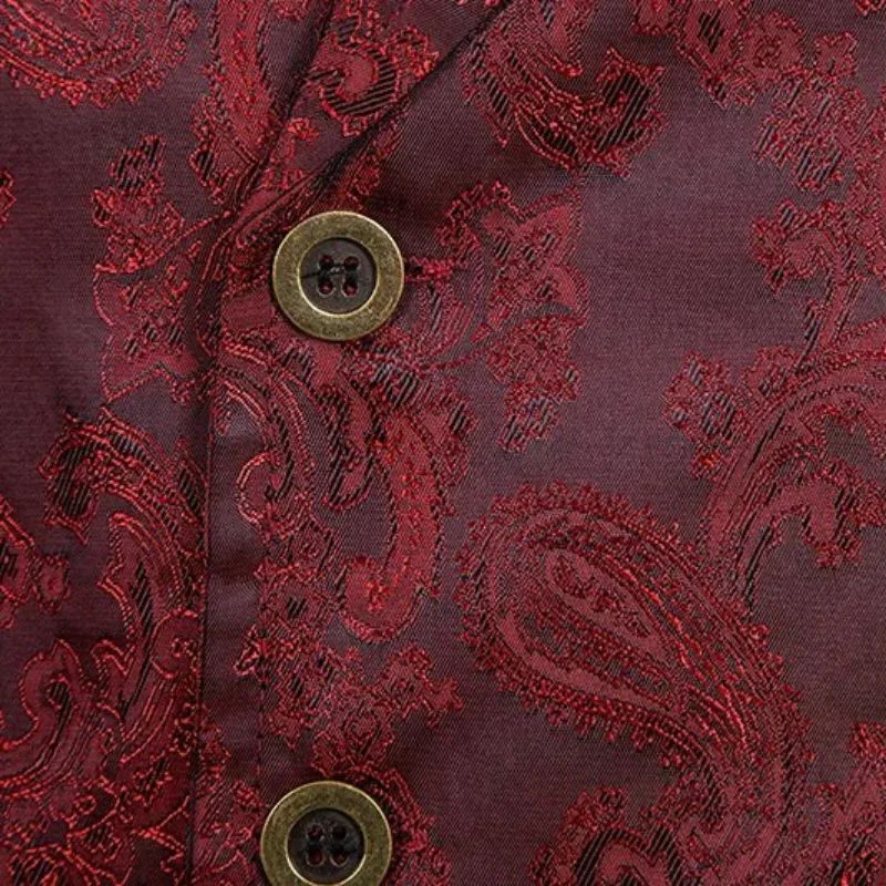 Aanzicht 5 — Jas voor heren – kostuum gothic mouwloos rood