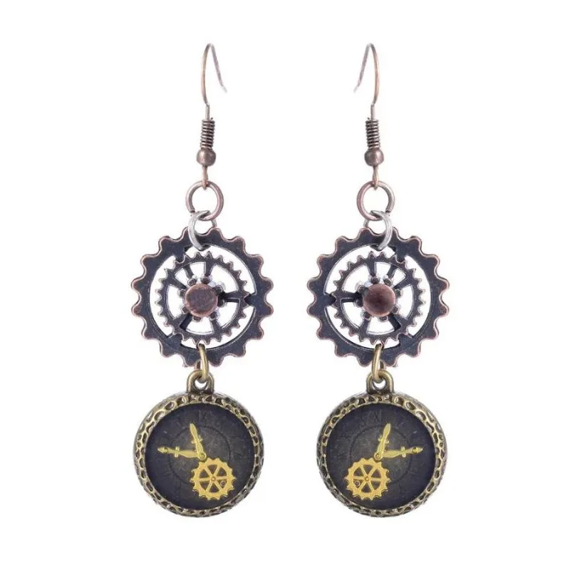 Aanzicht 3 — Steampunk oorbellen – hangend