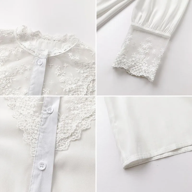 Aanzicht 3 — Blouse – wit Victoriaans