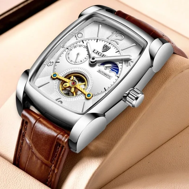 Aanzicht 7 — Horloge voor heren – rechthoekig elegante stijl