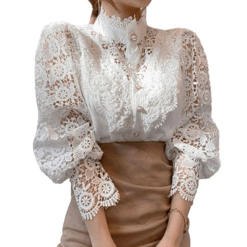 Aanzicht 5 — Blouse – kant kraag Victoriaans