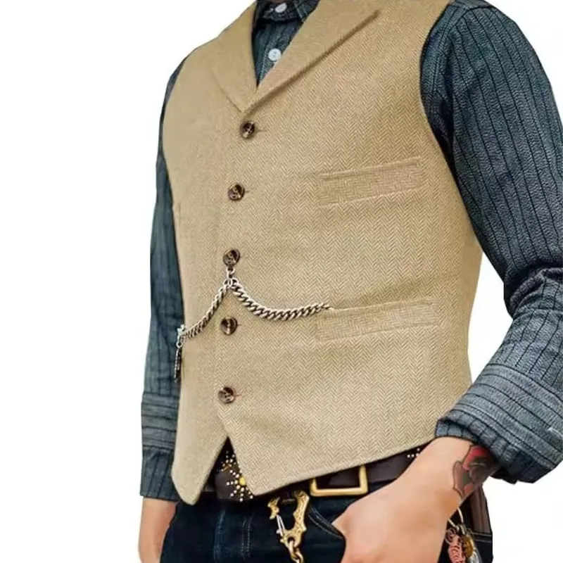 Aanzicht 6 — Steampunk gilet voor heren – mouwloos