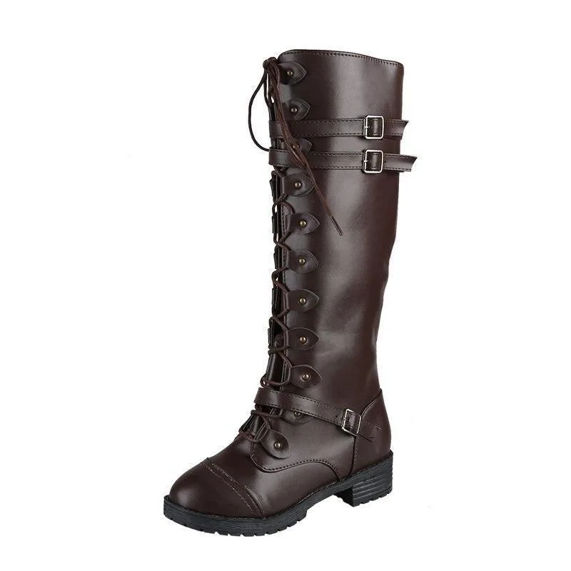 Steampunk laars – bruin van PU
