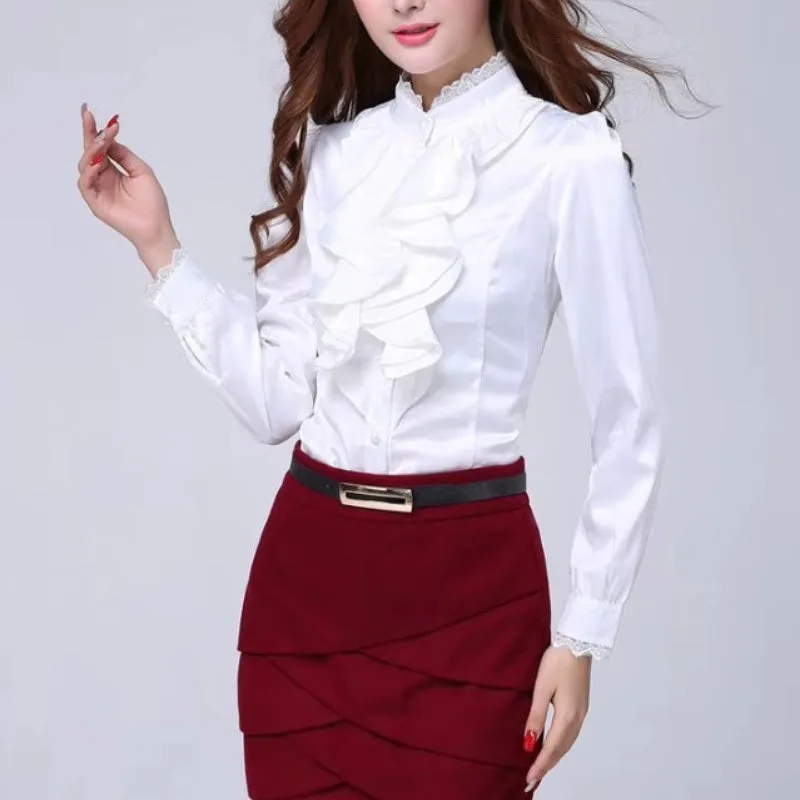 Aanzicht 2 — Blouse voor dames – jabotkraag