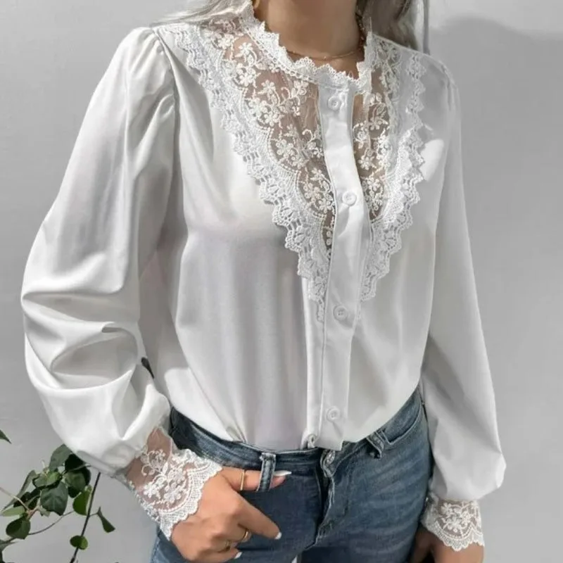 Aanzicht 2 — Blouse – wit Victoriaans