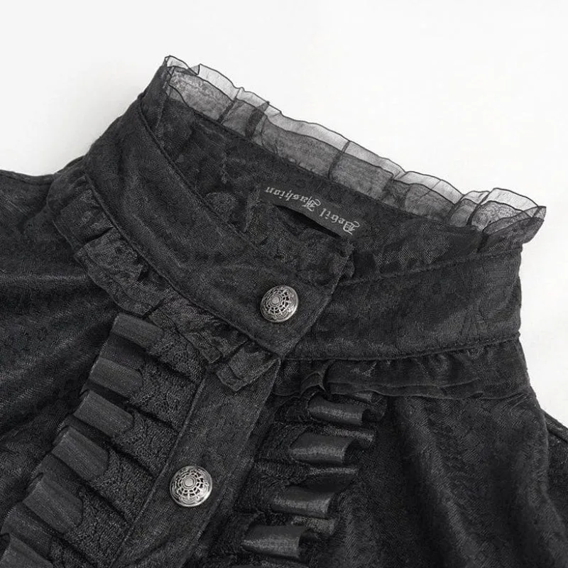 Aanzicht 4 — Blouse met jabot gothic voor dames