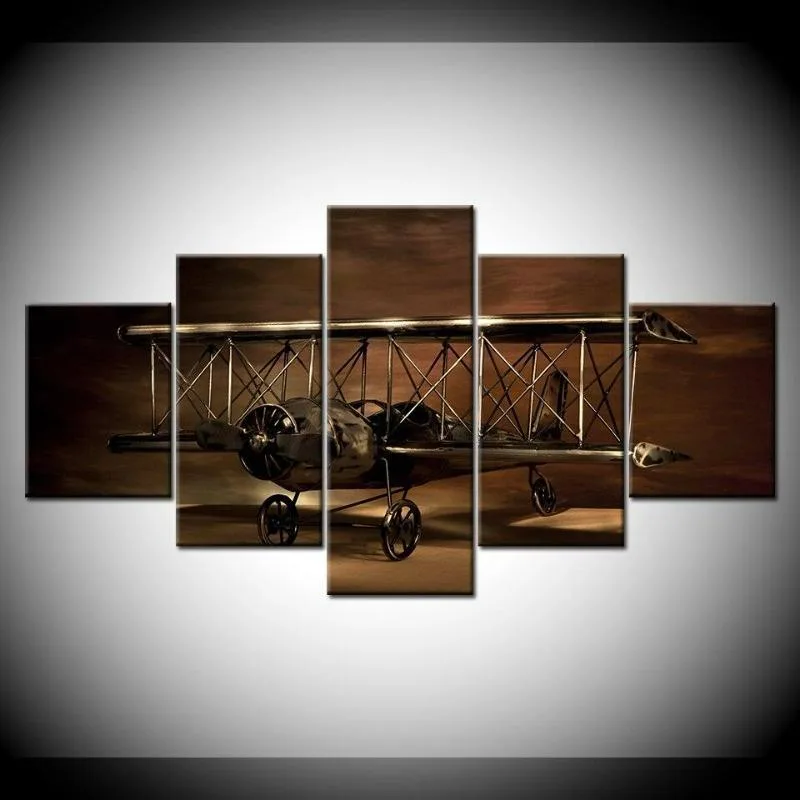 Aanzicht 3 — Steampunk wanddecoratie – vliegtuig vintage