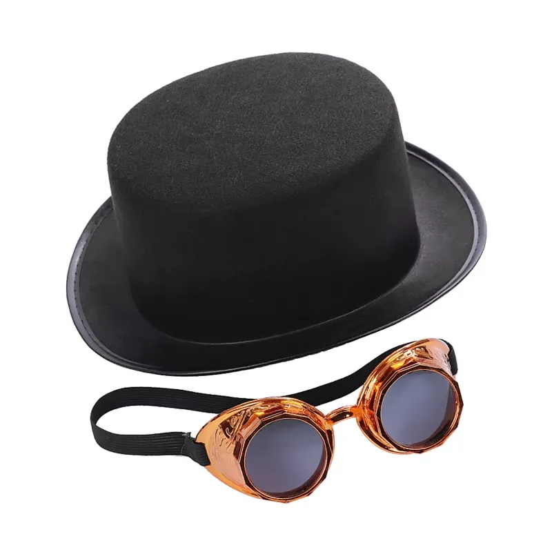 Aanzicht 5 — Steampunk hoed – met bril in lasbrilstijl