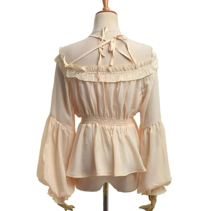 Aanzicht 2 — Blouse voor dames – middeleeuws mouw uitlopend