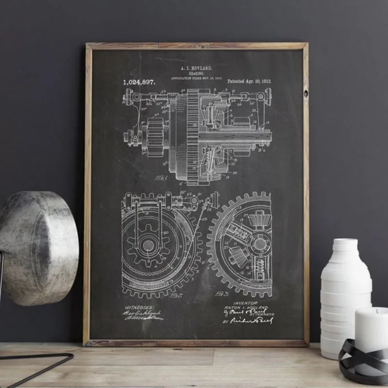 Aanzicht 3 — Wanddecoratie – ontwerp tandwiel