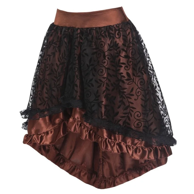 Aanzicht 3 — Steampunk rok – kort bruin