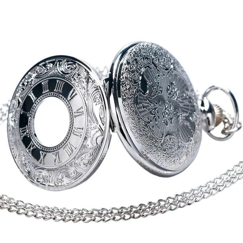Aanzicht 4 — Zakhorloge voor dames – zilverkleurig antieke uitstraling