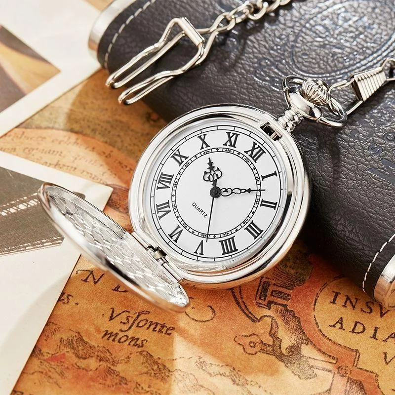 Aanzicht 2 — Zakhorloge – zilverkleurig antieke uitstraling