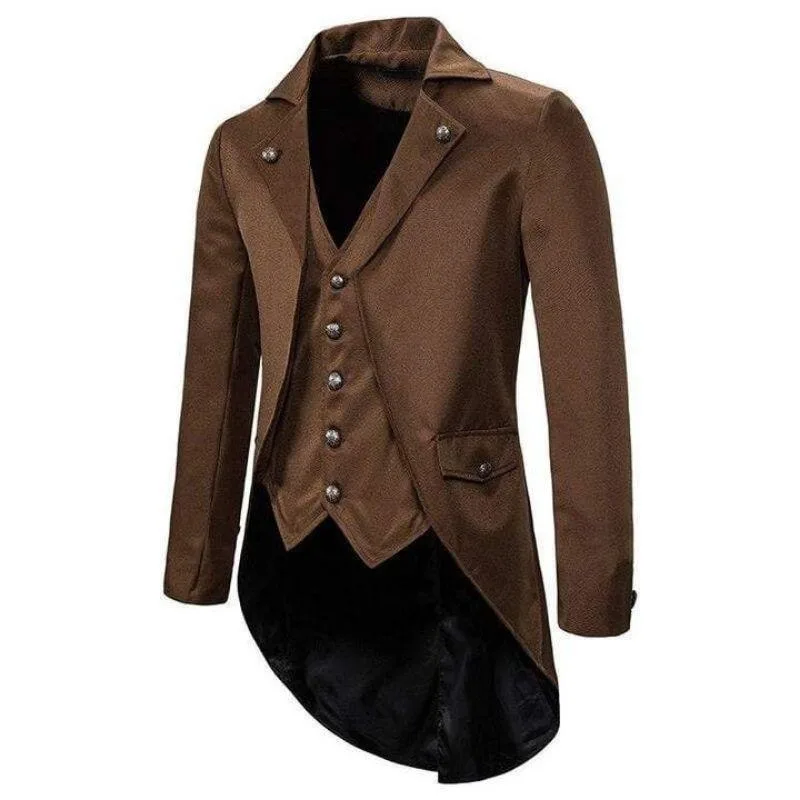 Aanzicht 2 — Steampunk jas voor heren – gekledene jas