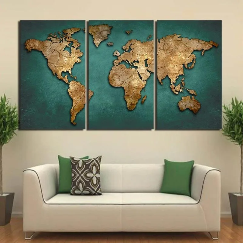 Wanddecoratie – wereldkaart vintage