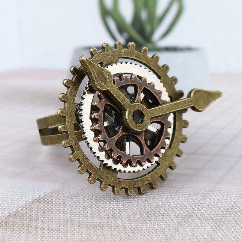 Aanzicht 3 — Steampunk ring – horloge